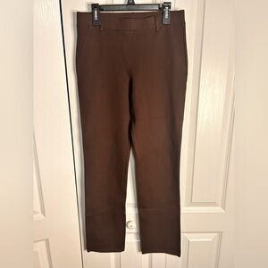 Quince Women’s Dark Brown Ultra-Stretch Ponte Straight Leg Pull On Pants Size XS